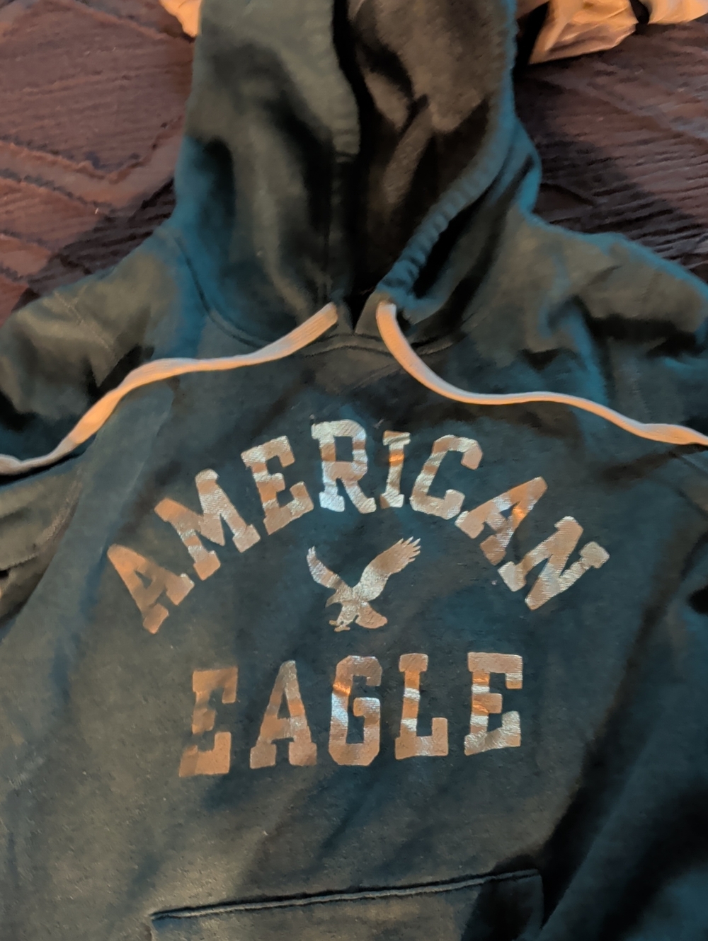 American Eagle Outfitters Dark Teal Sherpa-Lined Hoodie